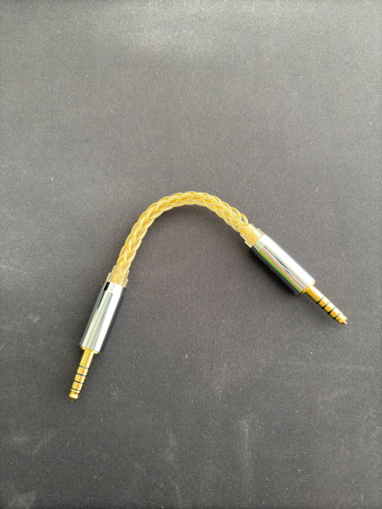 LN008382 3.5mm 4.4mm Male to Male 99.99% Ultra Pure Silver + Gold Plated Earphone DIY Custom Cable.jpg
