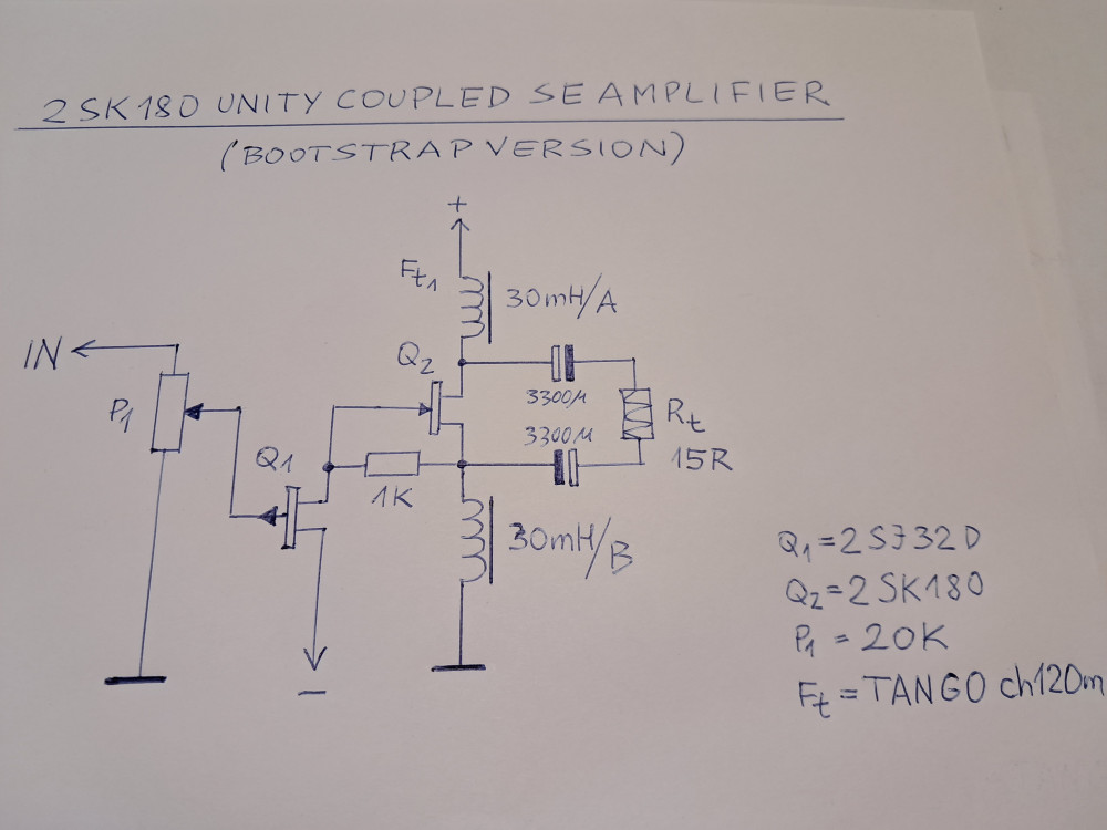2SK180 unity coupled SE amp bootstrap version .jpg